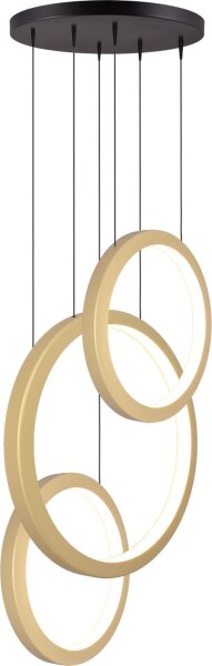 LED Hängelampe dimmbar 2700K Schwarz Gold Ø50 cm rund