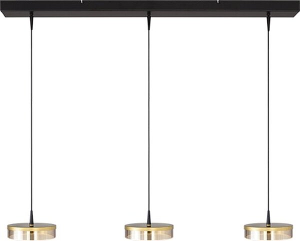 LED Hängelampe dimmbar 2200-2700K Glas Schwarz L:100 cm