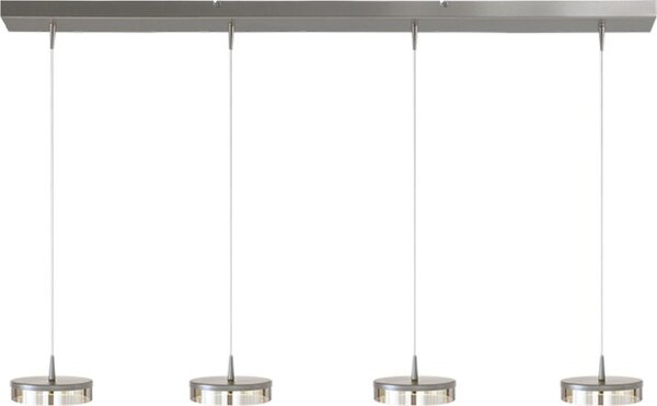 LED Hängelampe dimmbar 2200-2700K Glas Nickel L:130 cm