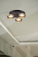 LED Deckenlampe dimmbar 2200-2700K Glas Schwarz B:35 cm