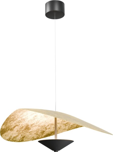 LED Hängelampe 2200-2700K Schwarz Blattgold Ø60 cm