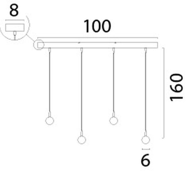 LED Hängelampe dimmbar 2200-3000K Schwarz Gold L:100 cm