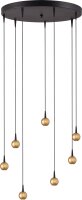 LED H&auml;ngelampe dimmbar 2200-3000K Schwarz Gold B:50 cm