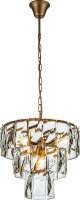 H&auml;ngelampe Kristallglas Gold E14 &Oslash;45 cm antik klar