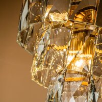 Hängelampe Kristallglas Gold E14 Ø45 cm antik...