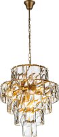 H&auml;ngelampe Kristallglas Gold E14 &Oslash;65 cm antik klar