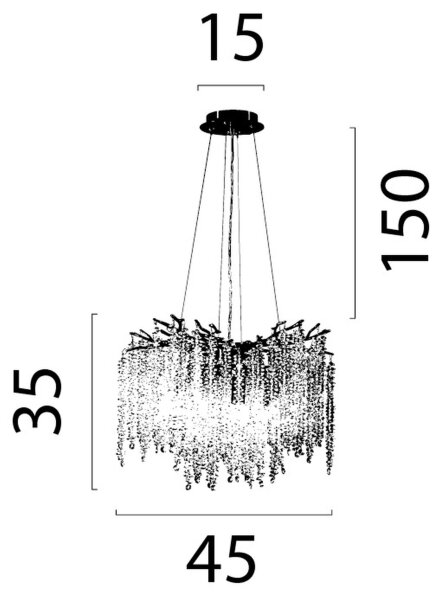 Hängelampe Kristallglas Gold E14 B:45 cm antik klar