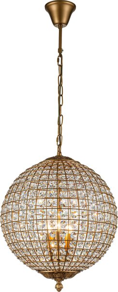 Hängelampe Kristallglas Gold E14 Ø50 cm antik klar