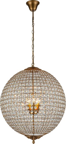 Hängelampe Kristallglas Gold E14 Ø80 cm antik klar