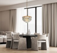H&auml;ngelampe Kristallglas Gold E14 &Oslash;81 cm antik klar