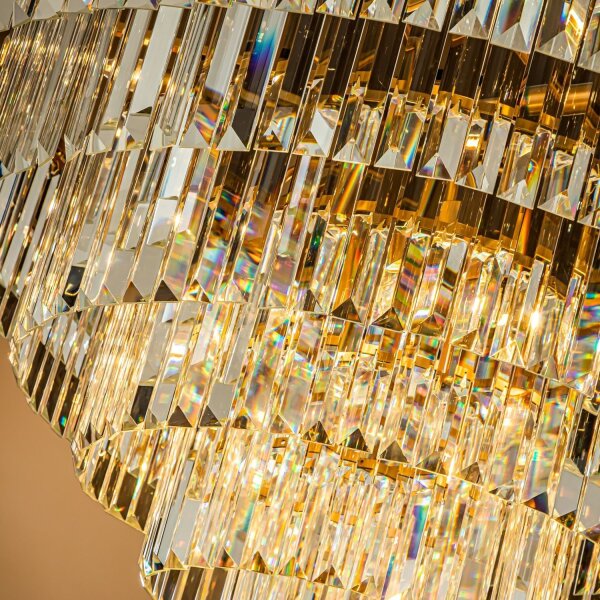 Hängelampe Kristallglas Gold E14 Ø112 cm antik klar