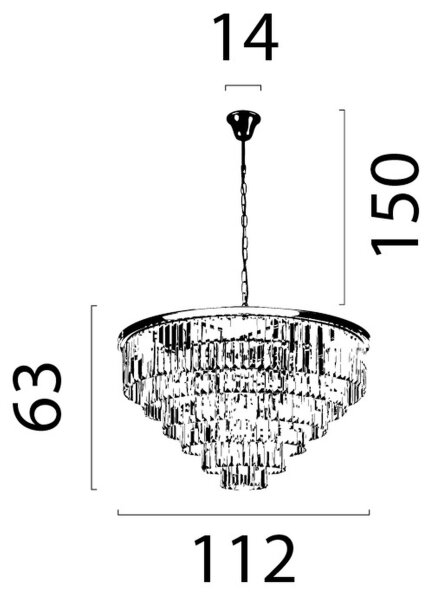 Hängelampe Kristallglas Gold E14 Ø112 cm antik klar