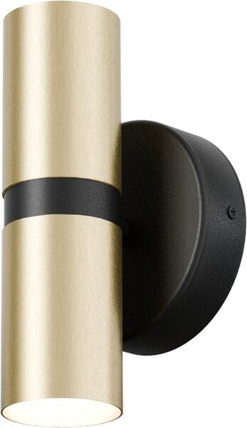Wandlampe Up Down Schwarz Gold Metall GU10 H:18,8 cm