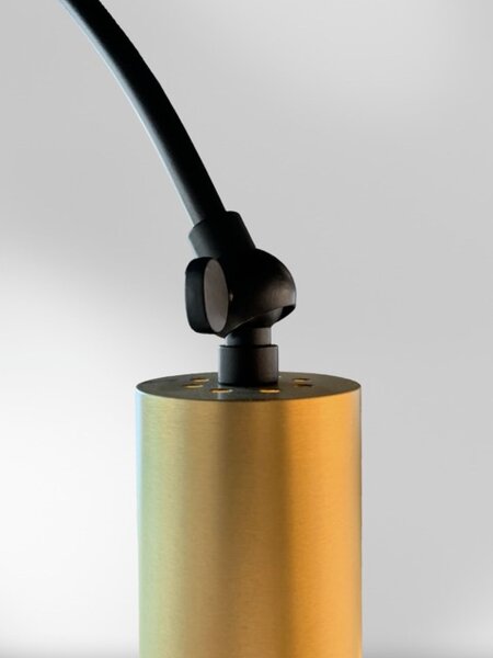 Bogenlampe Fußschalter Schwarz Gold GU10 H:192 cm XXL