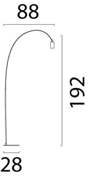 Bogenlampe Schwarz Nickel Metall GU10 H:192 cm XXL