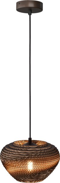 Hängelampe blendarm Karton Kakao Natur E27 B:24 cm