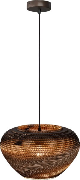 Pendelleuchte Karton Kakao Natur E27 B:35 cm rund