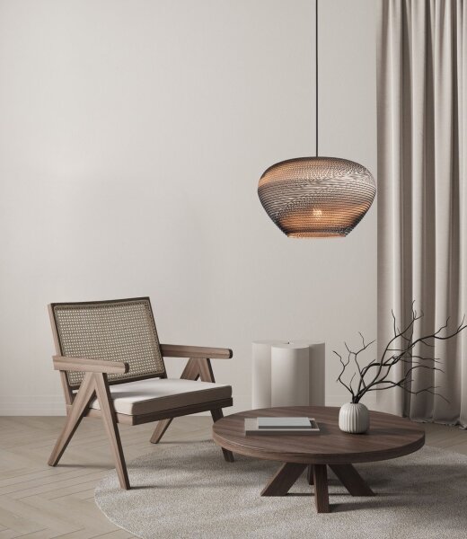Pendelleuchte blendarm Karton Kakao Natur E27 Ø44 cm