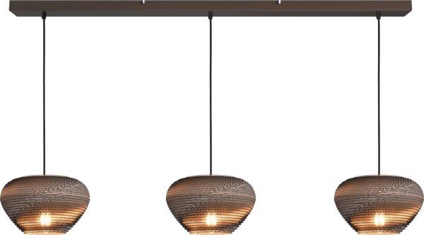 Hängelampe blendarm Karton Kakao Natur E27 L:130 cm