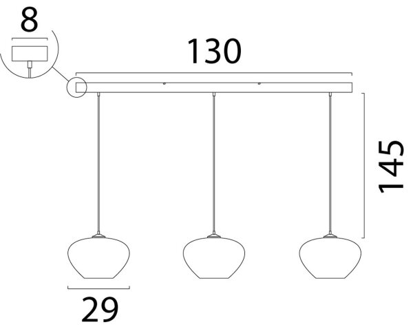 Hängelampe blendarm Karton Kakao Natur E27 L:130 cm