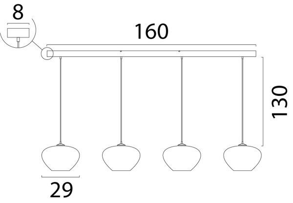 Hängelampe blendarm Karton Kakao Natur E27 L:160 cm