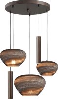 H&auml;ngelampe Karton Kakao Natur E27 GU10 B:50 cm rund