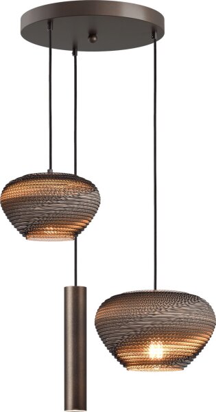 Hängelampe Karton Kakao Natur E27 GU10 L:35 cm rund