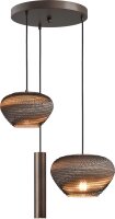 H&auml;ngelampe Karton Kakao Natur E27 GU10 L:35 cm rund