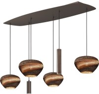 H&auml;ngelampe Karton Kakao Natur E27 GU10 L:140 cm