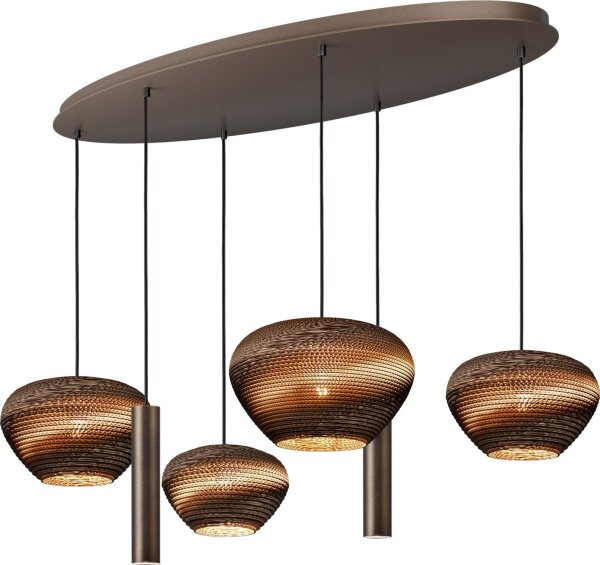 Hängeleuchte Karton Kakao Natur E27 GU10 L:130 cm