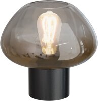 Nachttischleuchte Glas Schwarz Gold E27 H:22 cm