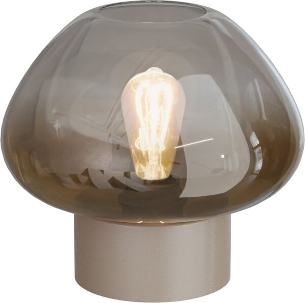 Tischlampe Glas Metall Beige Gold E27 Ø29 cm rund
