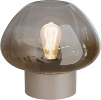 Tischlampe Glas Metall Beige Gold E27 &Oslash;29 cm rund