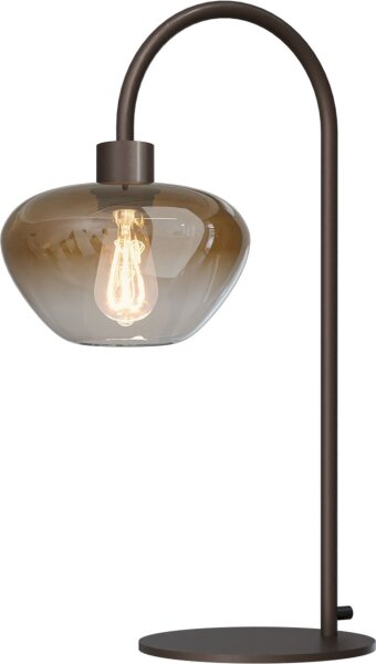 Nachttischleuchte Glas Kakao Gold E27 H:61 cm rund