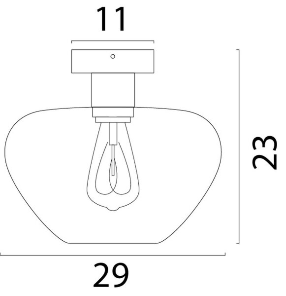 Deckenlampe Glas Metall Schwarz Gold E27 Ø29 cm rund