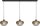 Hängelampe Glas Metall Schwarz Gold E27 L:130 cm 3-flmg