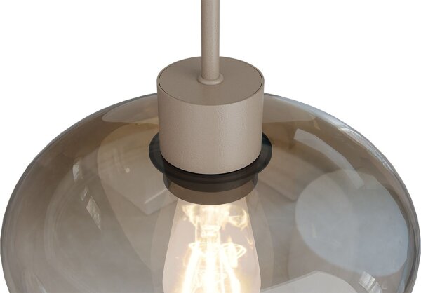 Hängelampe Glas Beige Gold E27 L:100 cm Farbverlauf