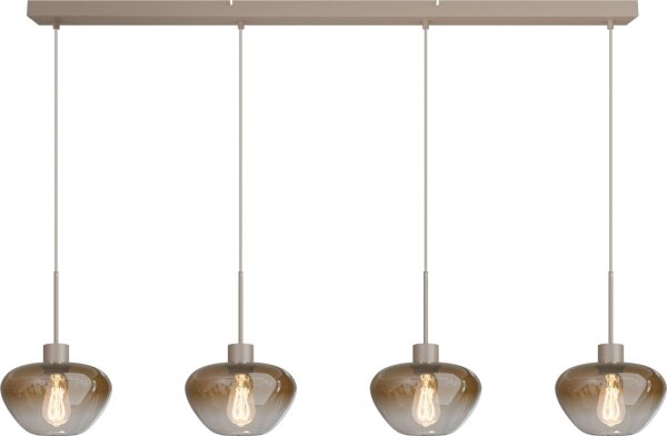 Hängelampe Glas Beige Gold E27 L:130 cm Farbverlauf