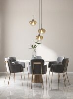 Pendelleuchte Modern Glas Kakao Gold E27 &Oslash;24 cm rund