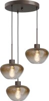 Pendelleuchte Modern Glas Kakao Gold E27 Ø24 cm rund