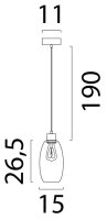 Hängelampe Glas Aluminium Kakao Gold E27 Ø15...