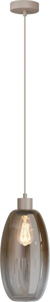 Pendelleuchte Glas Beige Gold E27 Ø18,5 cm oval