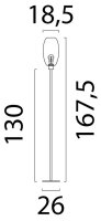 Stehleuchte Glas Beige Gold E27 H:167,5 cm Farbverlauf