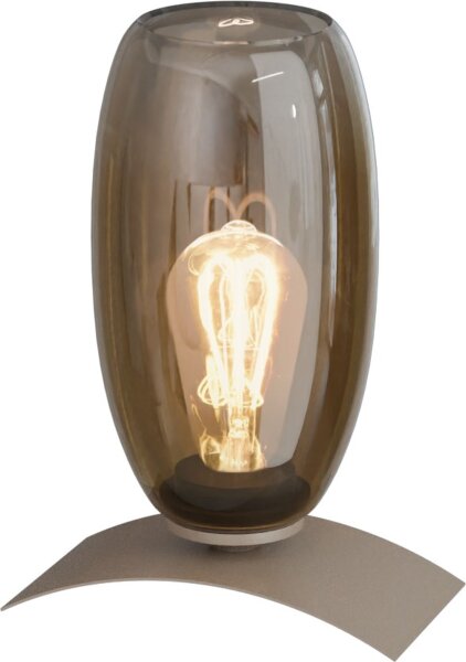 Tischlampe Aluminium Glas Beige Gold E27 H:26 cm