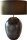 Tischlampe Keramik Stoff Silber Kaffeebraun E27 H:74 cm