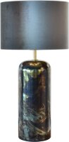 Tischlampe blendarm Keramik Stoff Schwarz E27 H:60 cm