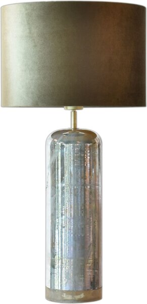 Tischleuchte blendarm Keramik Stoff Silber E27 H:75 cm