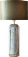 Tischleuchte blendarm Keramik Stoff Silber E27 H:75 cm