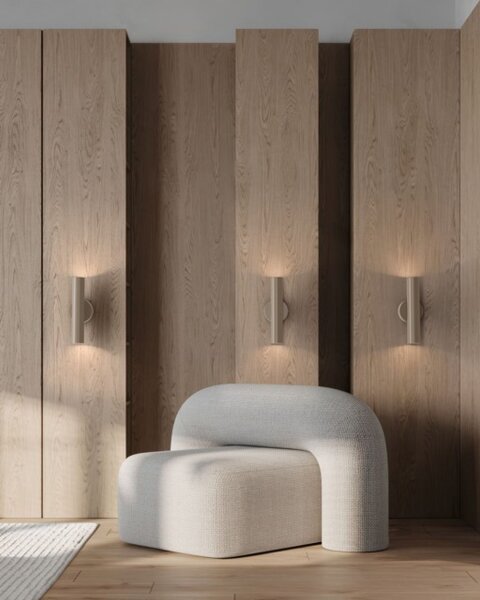Wandleuchte indirekt Up Down Beige GU10 B:5,4 cm rund