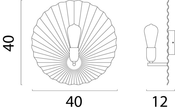 Wandlampe indirekt Terra Beige E27 B:40 cm plissiert